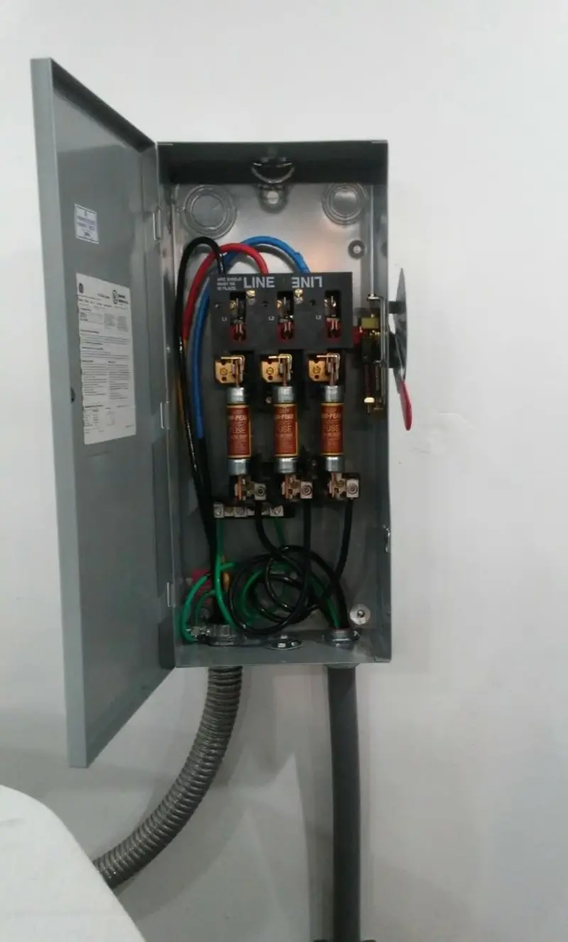 Three-phase disconnect switch installed for Electrical Wiring & Rewiring in National Park